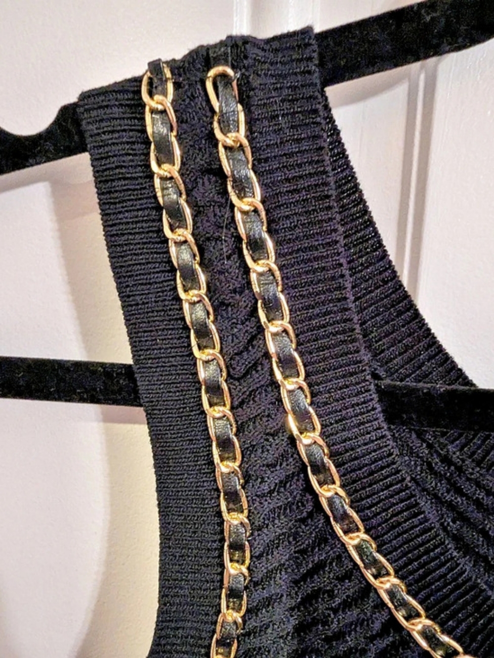Lizette Collections Chain Trim Tank Top - Black -Size M - Chic, Voguish, Sleek - Picture 5 of 5